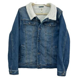 True Craft Young Men’s Sherpa Lined Denim Jacket  Sz XL‎